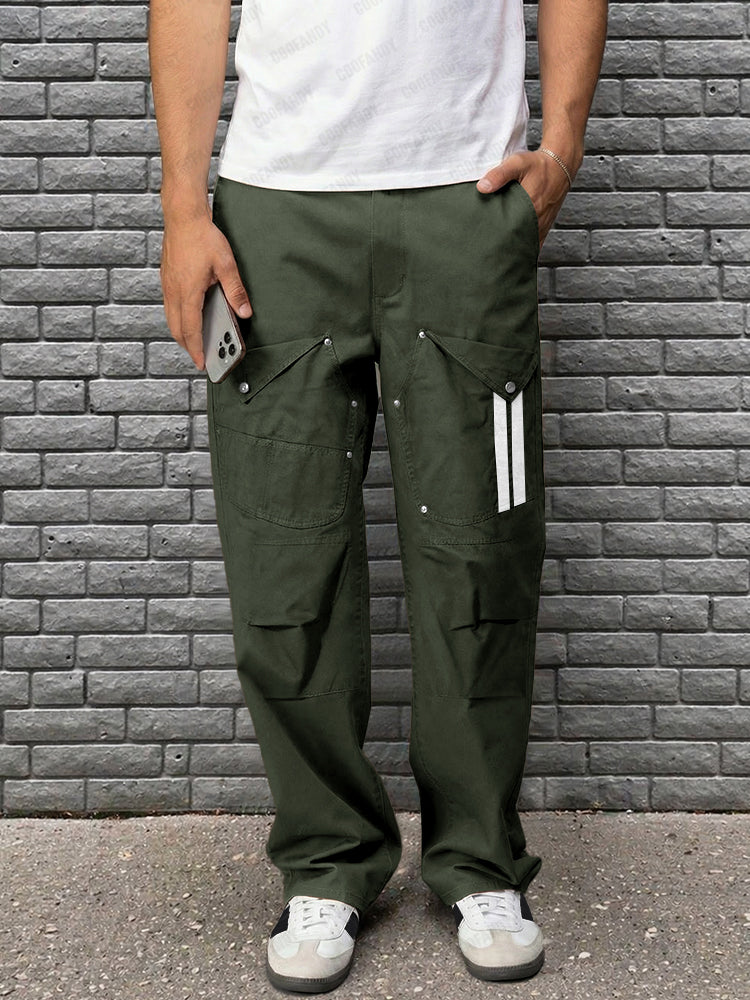 Casual Unique Multi Pockets Cotton Pants