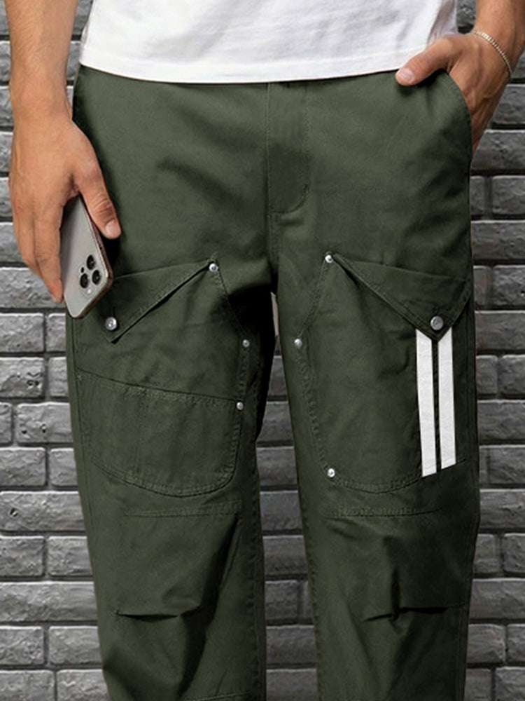 Casual Unique Multi Pockets Cotton Pants