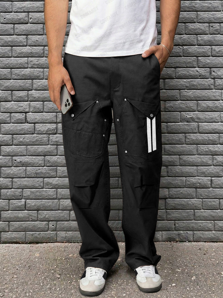 Casual Unique Multi Pockets Cotton Pants