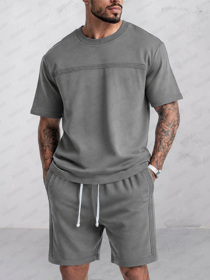 Athleisure Seam Detail T-Shirt Shorts Set