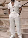 Casual Modern Pleated Shirt Pants Set
