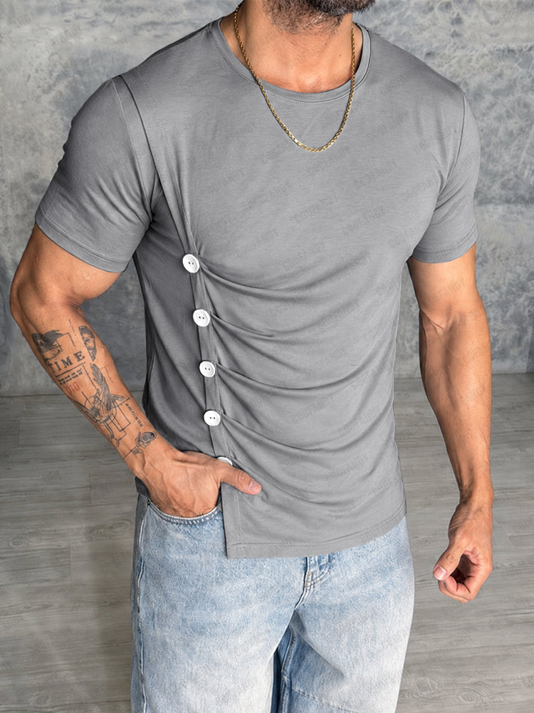 Modern Tailored Button Detail T-Shirt