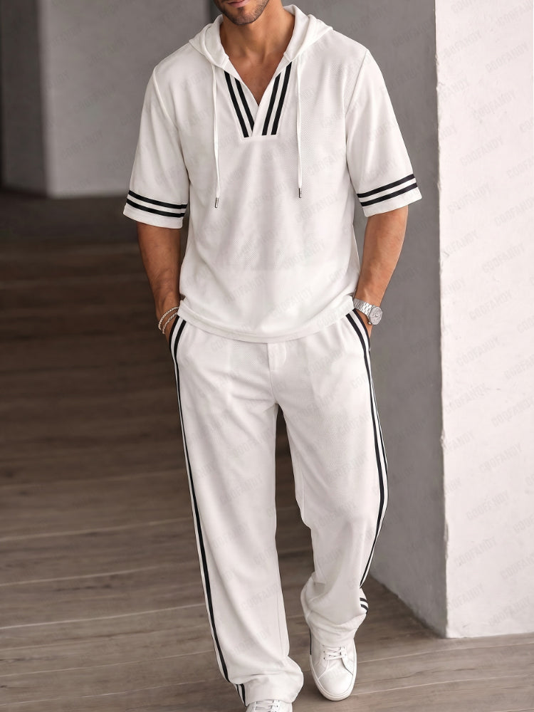 Athleisure Breathable Micro-Mesh Hoodie Set