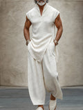 Monochrome Minimalist Sleeveless Top Pants Set