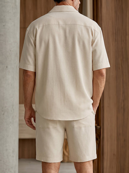 Casual Summer Fake Two-Piece Shirt Set