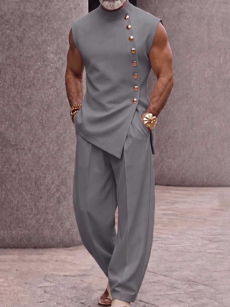 Modern Tailoring Refined Button Design Matching Set