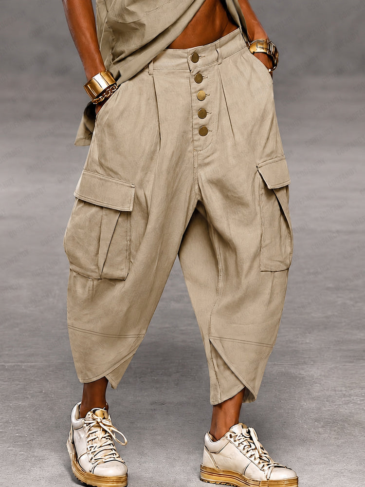 Casual Camouflage Print Cargo Harem Pants