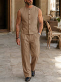 Effortless Urban Casual Vest and Pants Set