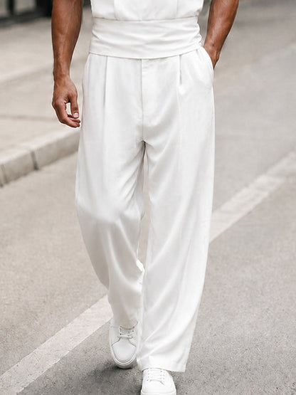 Modern Minimalist Half Placket Shirt Pants Set