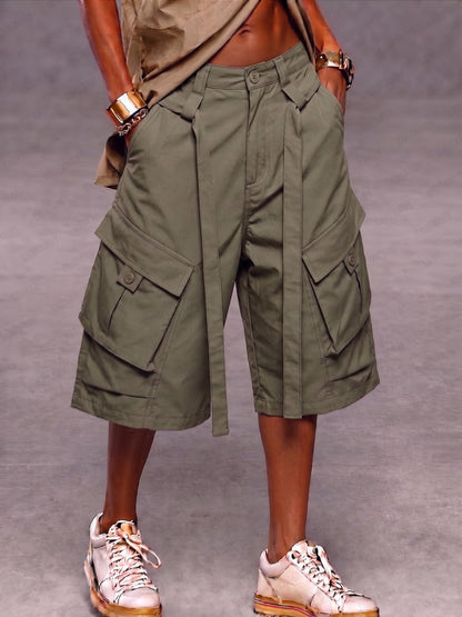 Utility Multi-Pocket Techwear Cargo Shorts