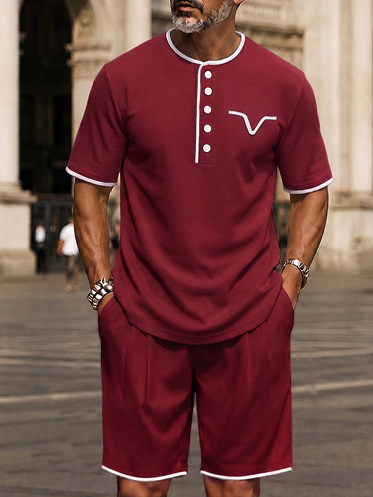 Summer Essential Contrast Trim Matching Set