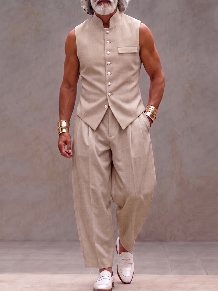 Smart Casual Suit Vest and Pants Set