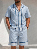 Vacation Summer Stripe Shirt Shorts Set