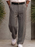 Smart Casual Geometric Print Suit Pants