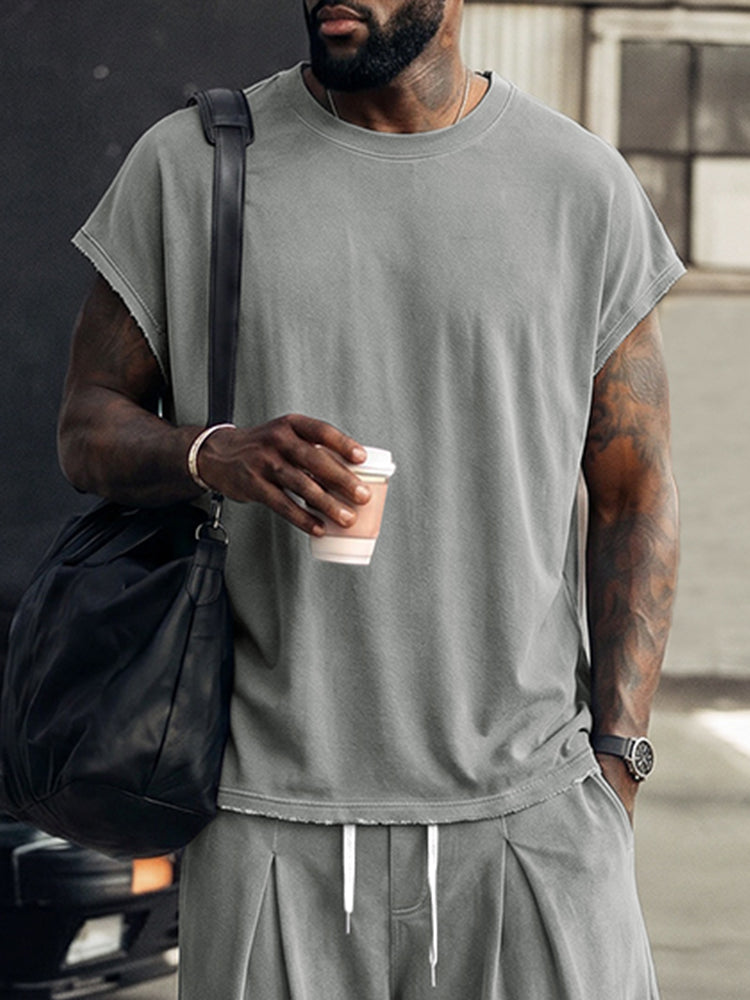 Casual Loose Tank Top and Lantern Pants Set
