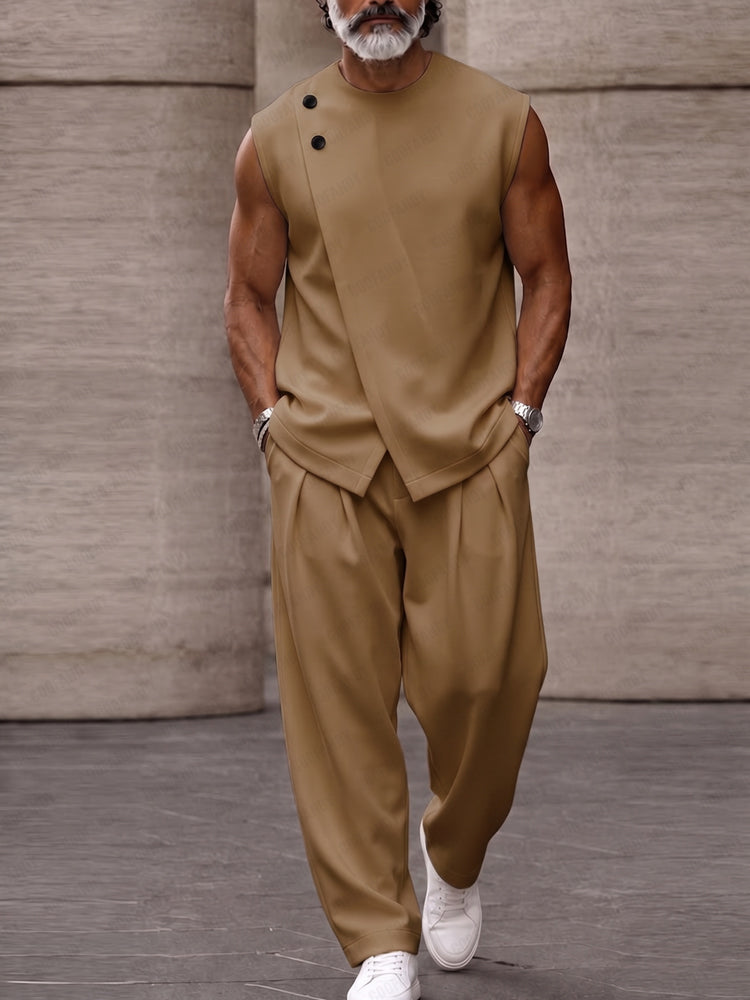 Quiet Luxury Style Sleeveless Top Matching Set