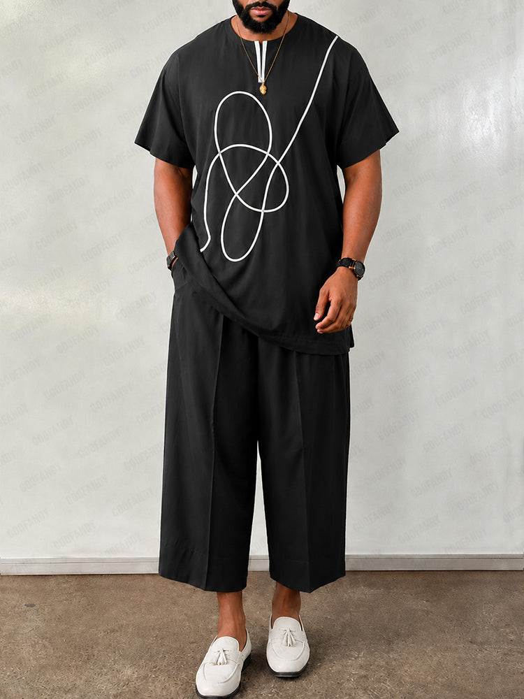 Minimal Art Graphic Casual Matching Set