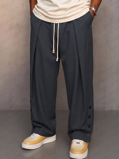 Casual Modern Wide Leg Drawstring Pants