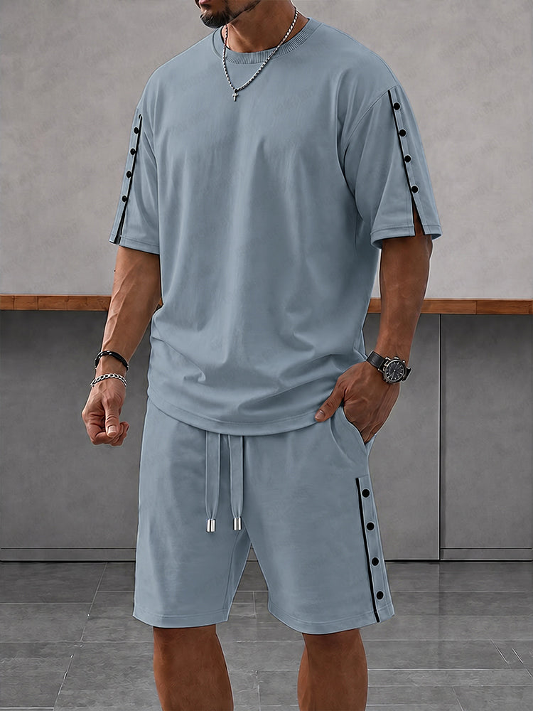 Sporty Button Accent Co-ord Set