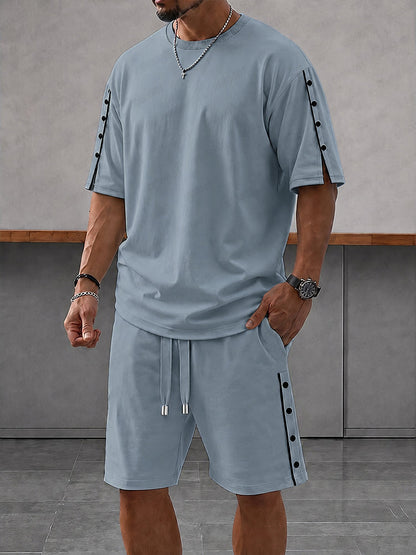 Sporty Button Accent Co-ord Set