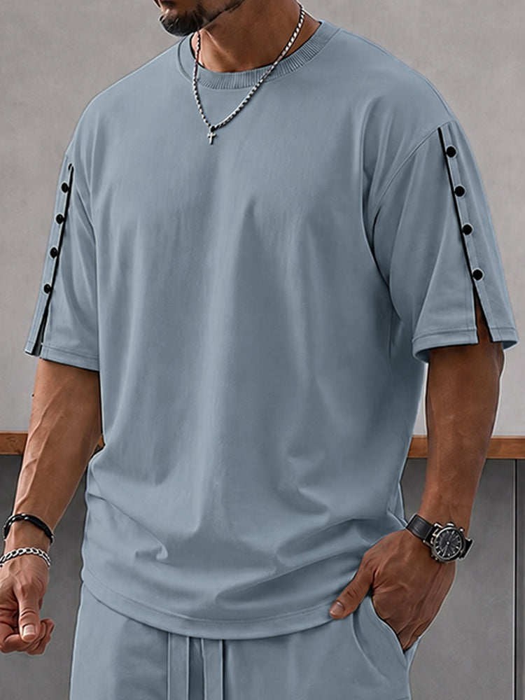 Sporty Button Accent Co-ord Set