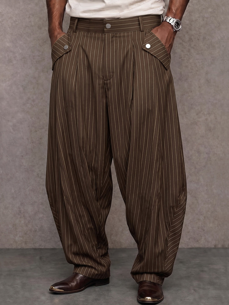 Smart Casual Pinstripe Tapered Pants