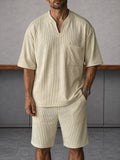 Sporty Elastic Pit-stripe Matching Set