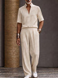 Refined Urban Stand Collar Top and Pants Set