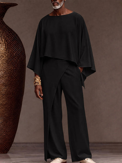 Designer Cape Sleeve Poncho Shirt Pants Set