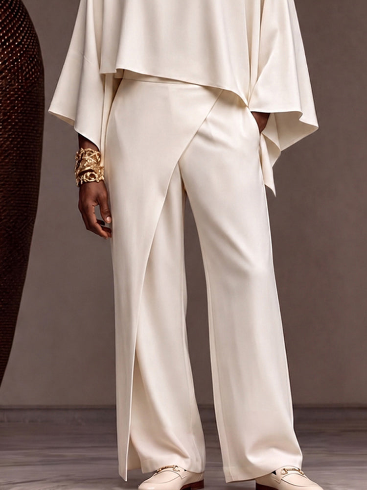 Designer Cape Sleeve Poncho Shirt Pants Set