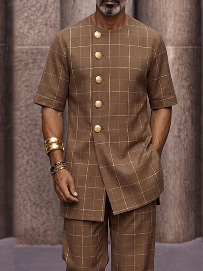Retro Fashion Luxury Plaid Matching Set