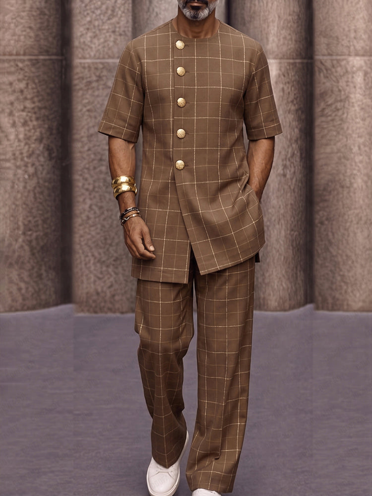 Retro Fashion Luxury Plaid Matching Set