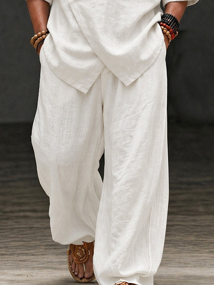 Minimalist Washed Cotton Shirt Pants Set