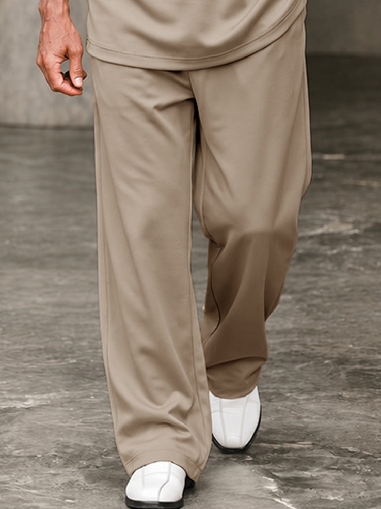 Comfort Luxury Contrast Collar Polo Pants Set