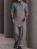 Modern Striped Faux 2-Piece Polo Shirt Set