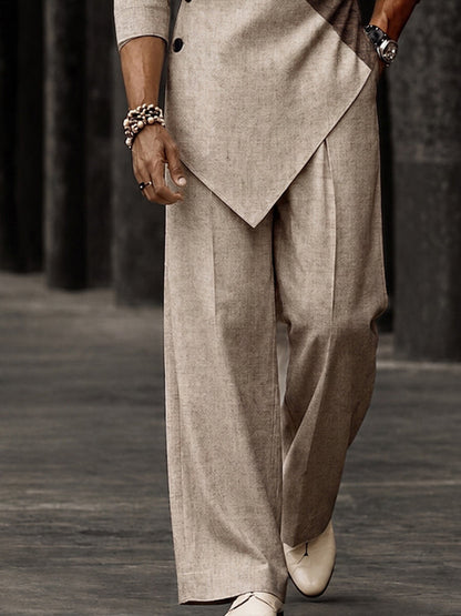 Stylish Colorblock Asymmetrical Hem Matching Set