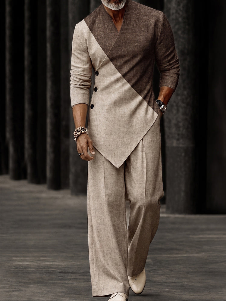 Effortless Style Colorblock T-Shirt Pants Set