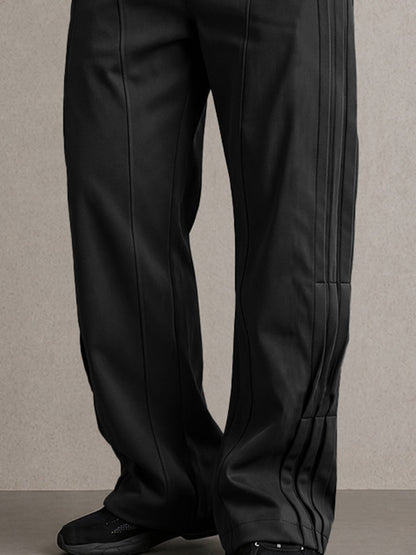 Casual Multi-Button Fly Pleated Pants