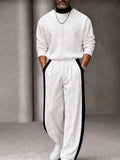 Urban Contrast Rib Mock Neck Top Pants Set