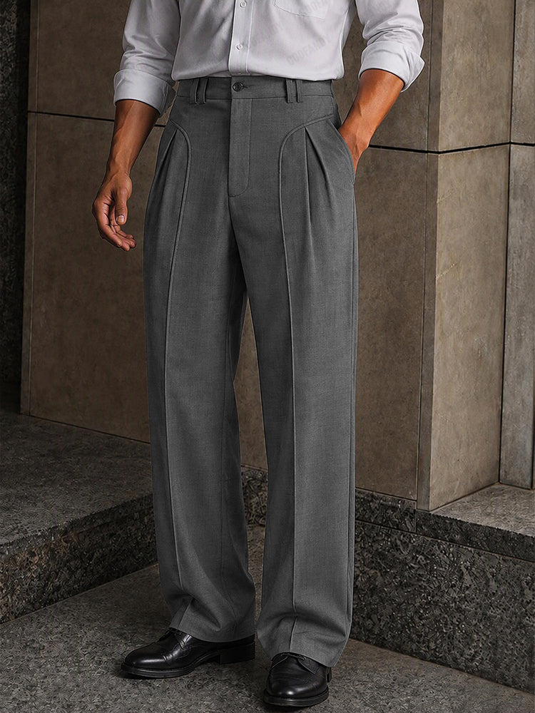 Elevated Casual Pleated Detail Suit Pants