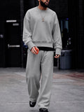 Casual Loose Button-Cuff Sweatshirt Set