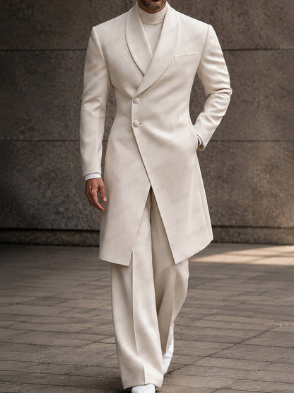 Old Money Long Tailored Coat Suit Set