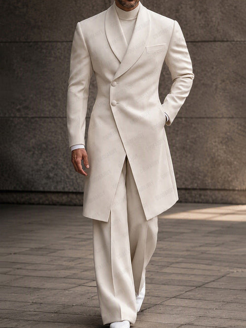 Old Money Long Tailored Coat Suit Set