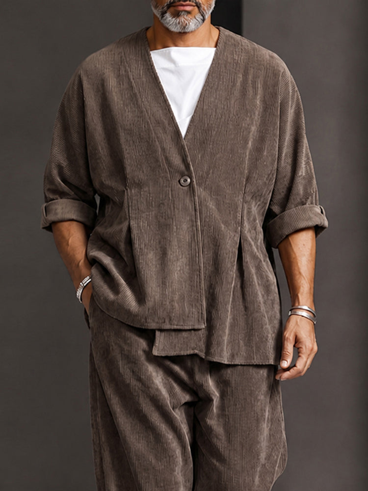 Vintage Pit-Stripe Asymmetrical Matching Set