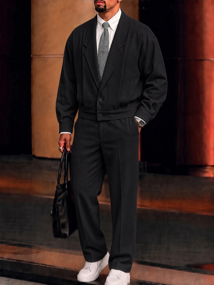Smart Casual Suit Jacket and Pants Set