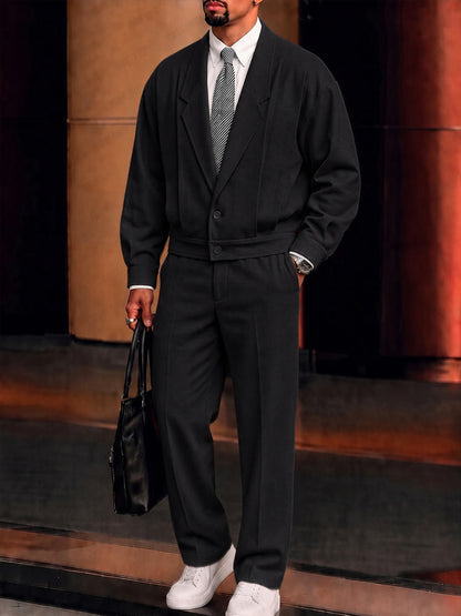 Smart Casual Suit Jacket and Pants Set