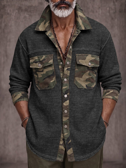 Utility Tactical Camo Patchwork Knit Shirt