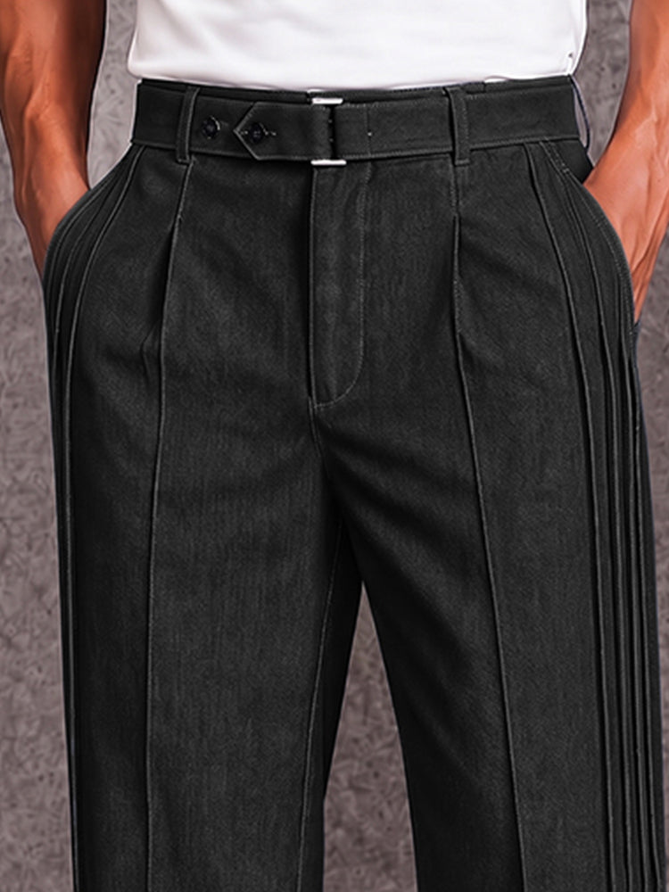 Smart Casual Denim-look Pleated Pants