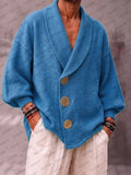 Designer Shawl Collar Knit Cardigan