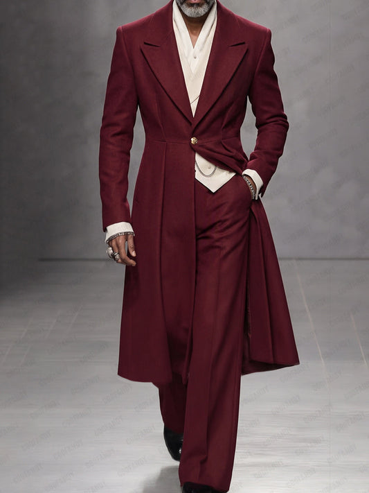 Smart Casual Longline Tweed Coat and Pants Set